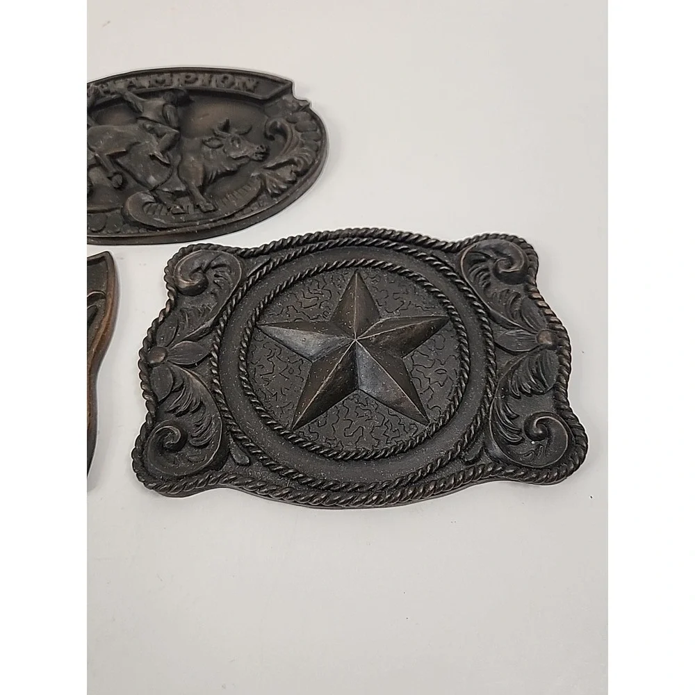VTG Home Interiors Western Rodeo Buckle Wall Plaques Horse Star Bronco Set of 3